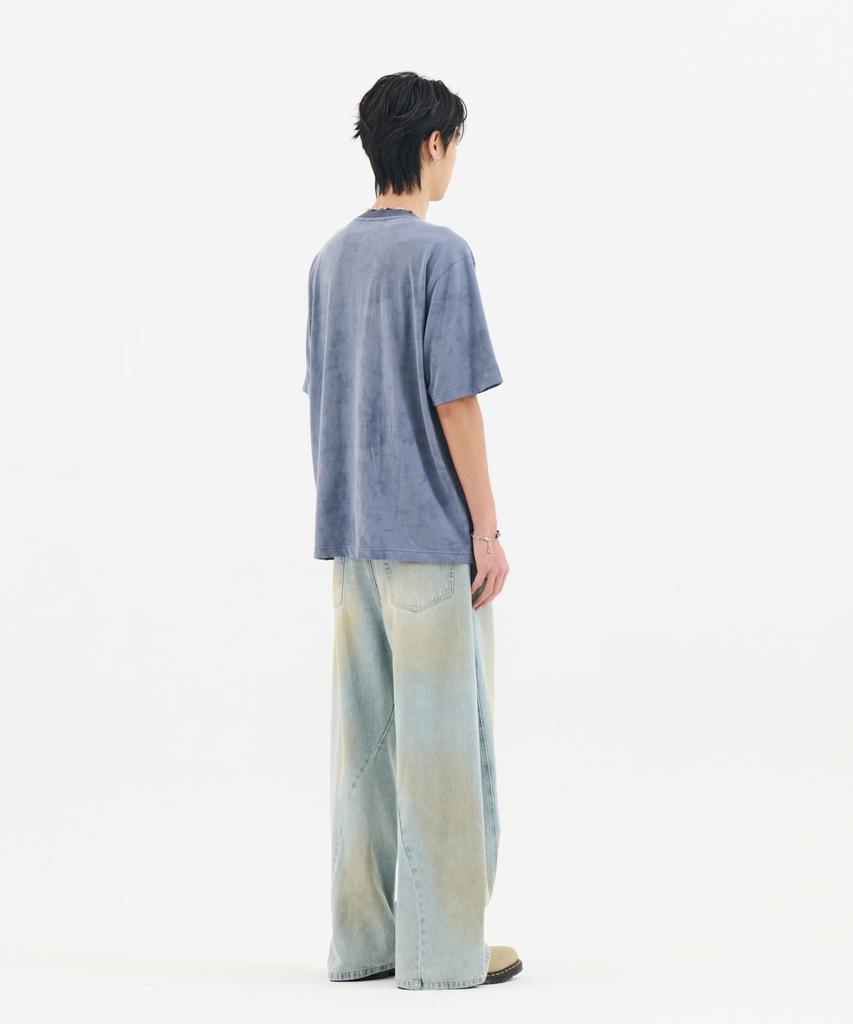 Nontai Pigment Dyed Vintage Band Graphic Tee (Blue)