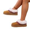 Fashion Comfortable Large Size Winter Snow Boots Women's Slip-On Cotton Shoes Thick Bottom Ethnic Style Toe Covering Rubber Surface