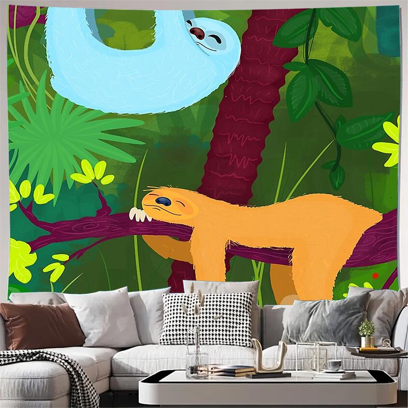 

Bohemian Tapestry Nature Forest Wall Hanging Hippie Room Decor Jungle Tree Leaves Aesthetic Dorm Wall Art Bedroom Decor 74x94cm(29x37in)