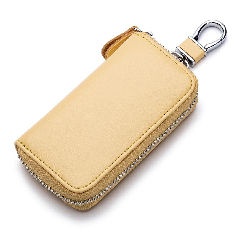Cow Split Leather Men Women Key Holder House Keychain Bag Organizer Car Key Case Pouch Multifunctional Small Wallet Mini Purse