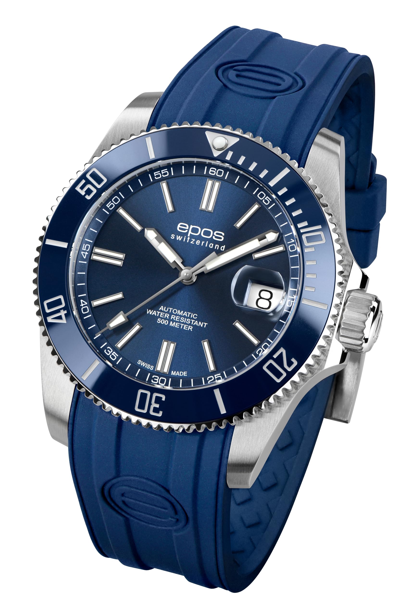 

EPOS Automatic 500m Water Model 3504BLR Men s Diver s Watch, Resistant, Blue,