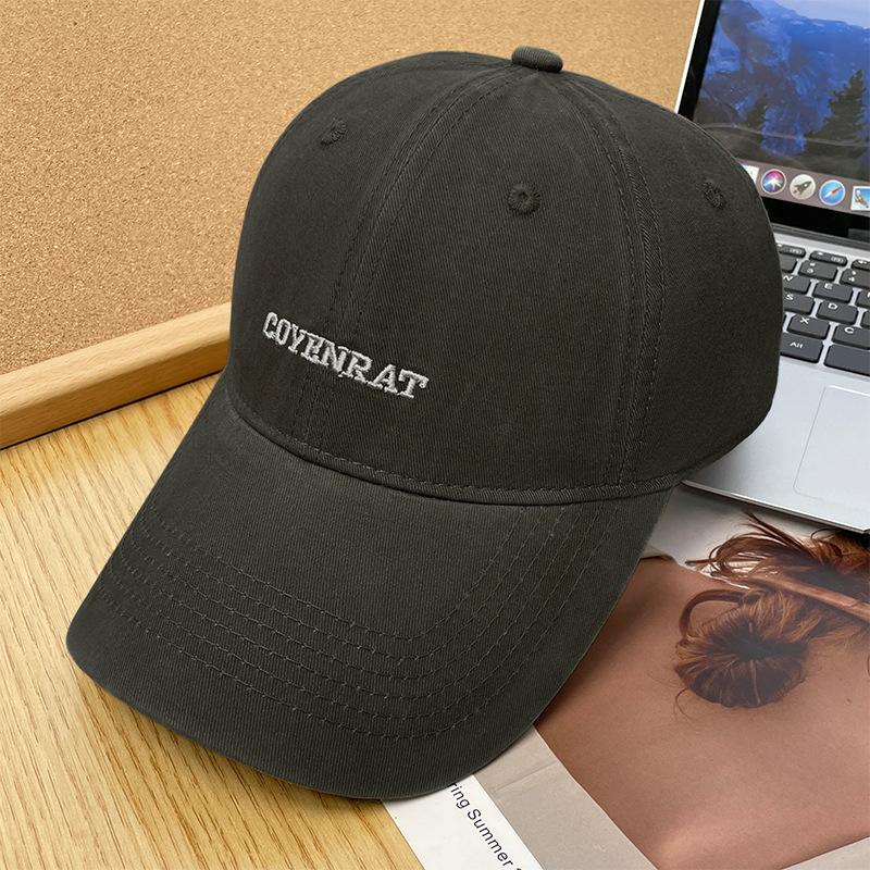 Embroidered Letters Enlarged and Widened Baseball Hat Women's Simple and Versatile Face Showing Small Wide Brimmed Peaked Cap