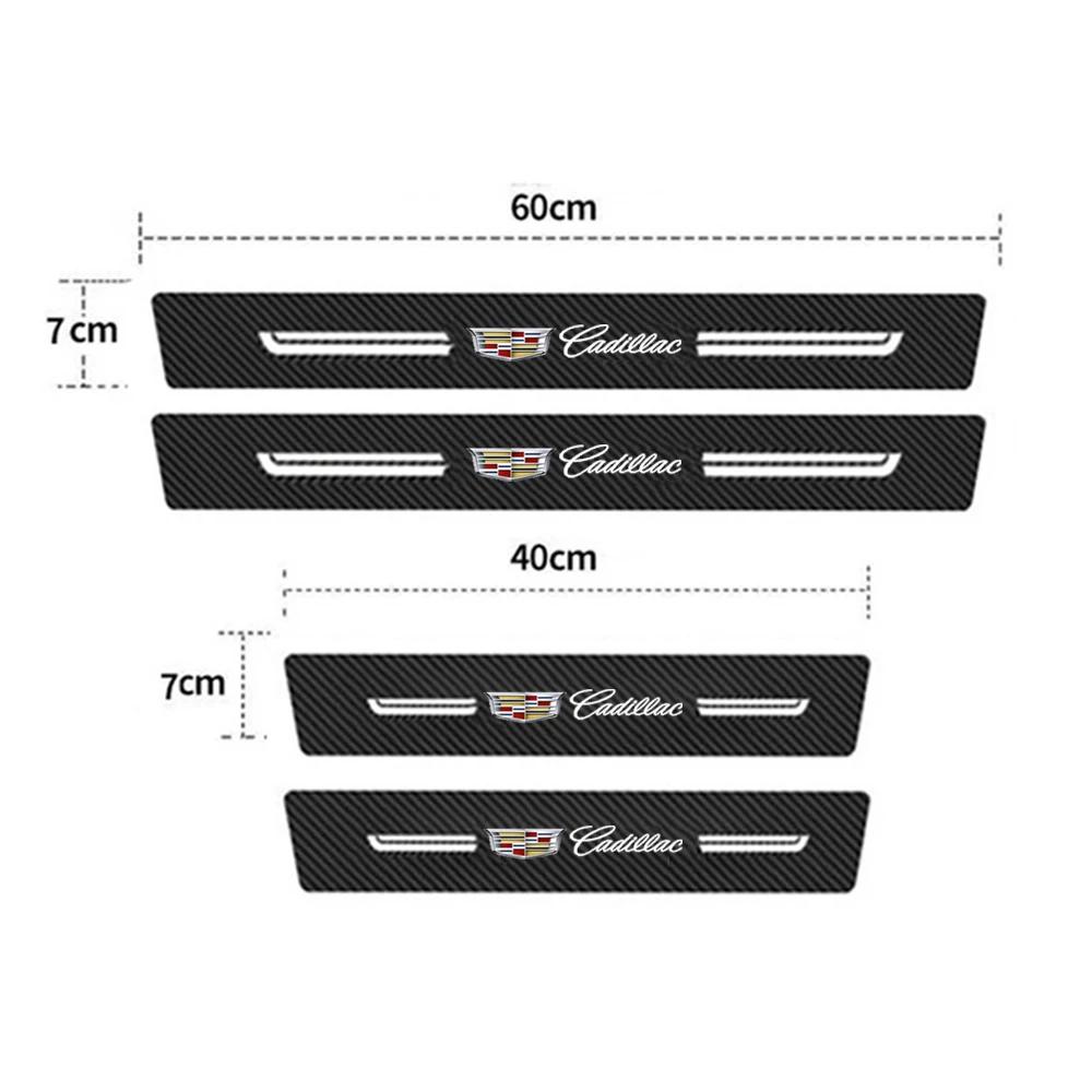 Car Carbon Fiber Door Sill Protector Stickers for Cadillac CTS DTS STS XTS ATS BLS SLS CT5 CT6 XT5 XT6 Anti-Scratch Accessories