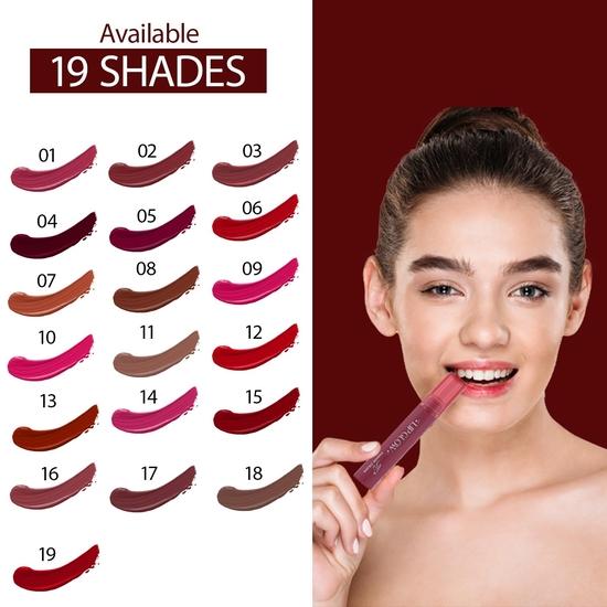 Fashion Colour Pretty Lip Glow Liquid Lipstick Waterproof Matte Finish Non Transfer 16 Hours Wear Liquid Lipstick Nudeshade To Boldshade Perfectly Fit
