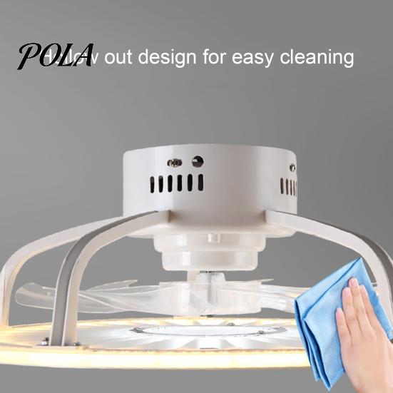 Ceiling Fan Lamp Warm White Light Multifunctional Three Colors Adjustable Modern Minimalist Remote LED Control for Living Room Household Supplies