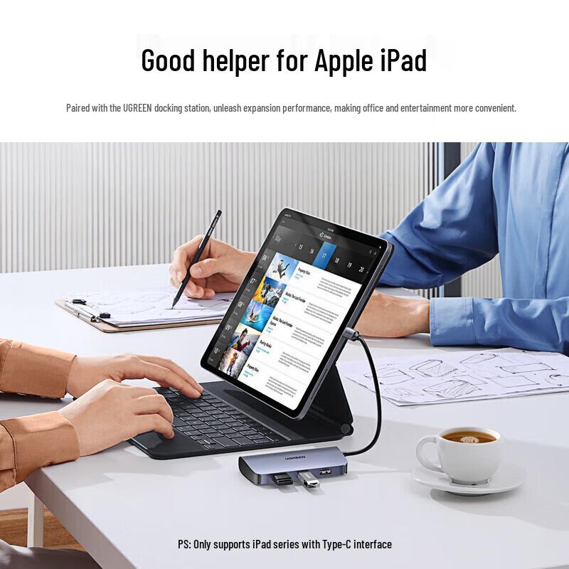 UGREEN 6-in-1 USB-C Hub with HDMI, USB 3.0, Gigabit Ethernet, PD