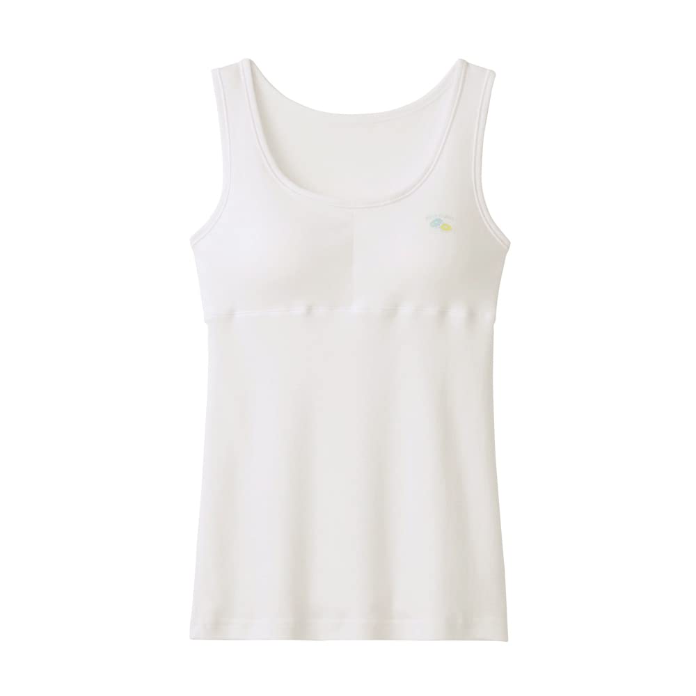 Gunze Tank Moisturizing Size 140 Girls' Top, Finish, 100% Cotton, White,
