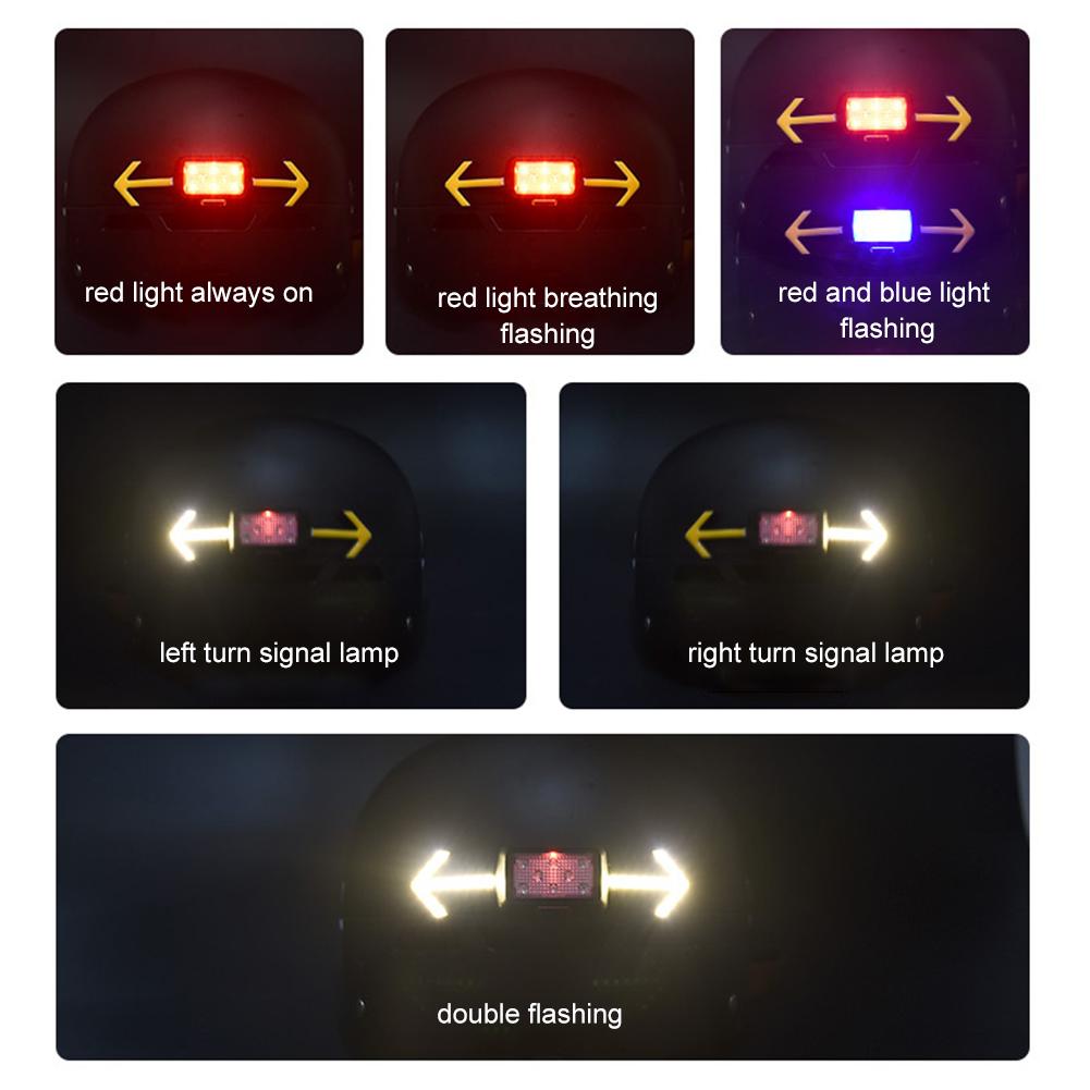 Bicycle Helmet Light Bike Turn Signal Rear Lamp Remote Lights USB Rechargeable Waterproof Night Riding Warning Cycling Taillight 7