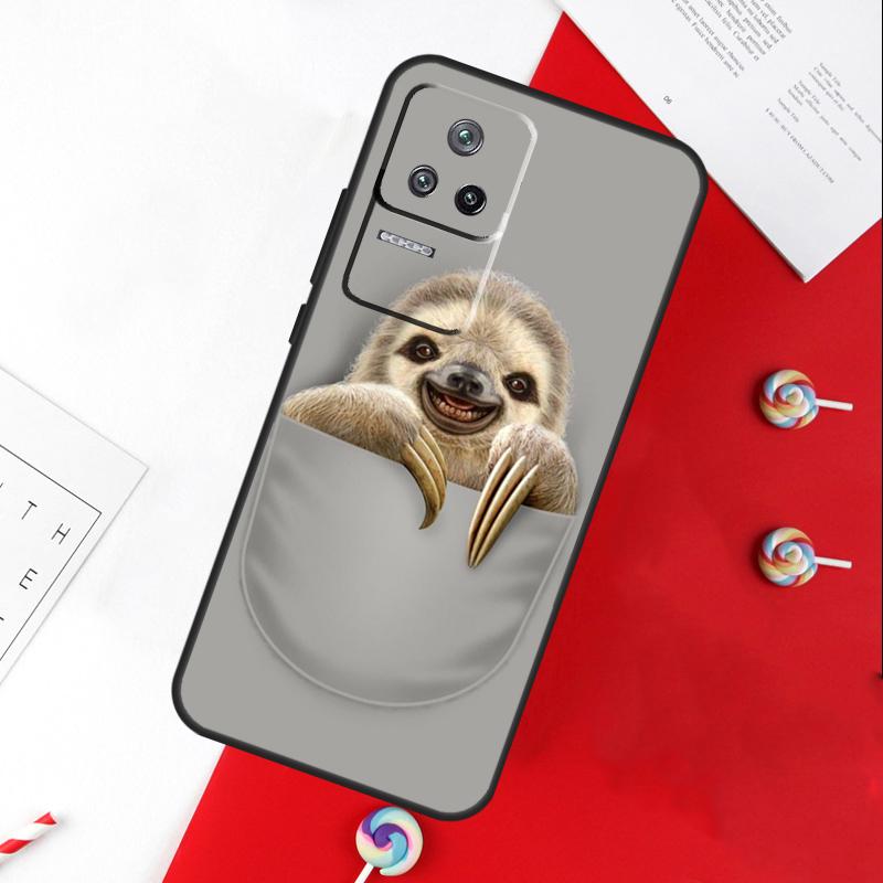 Kawaii Cute Sloth Face Cover For Xiaomi 15 Ultra 13 14 11T 12T 13T 14T Pro POCO X7 Pro X3 X5 X6 M6 F5 F6 Pro Case