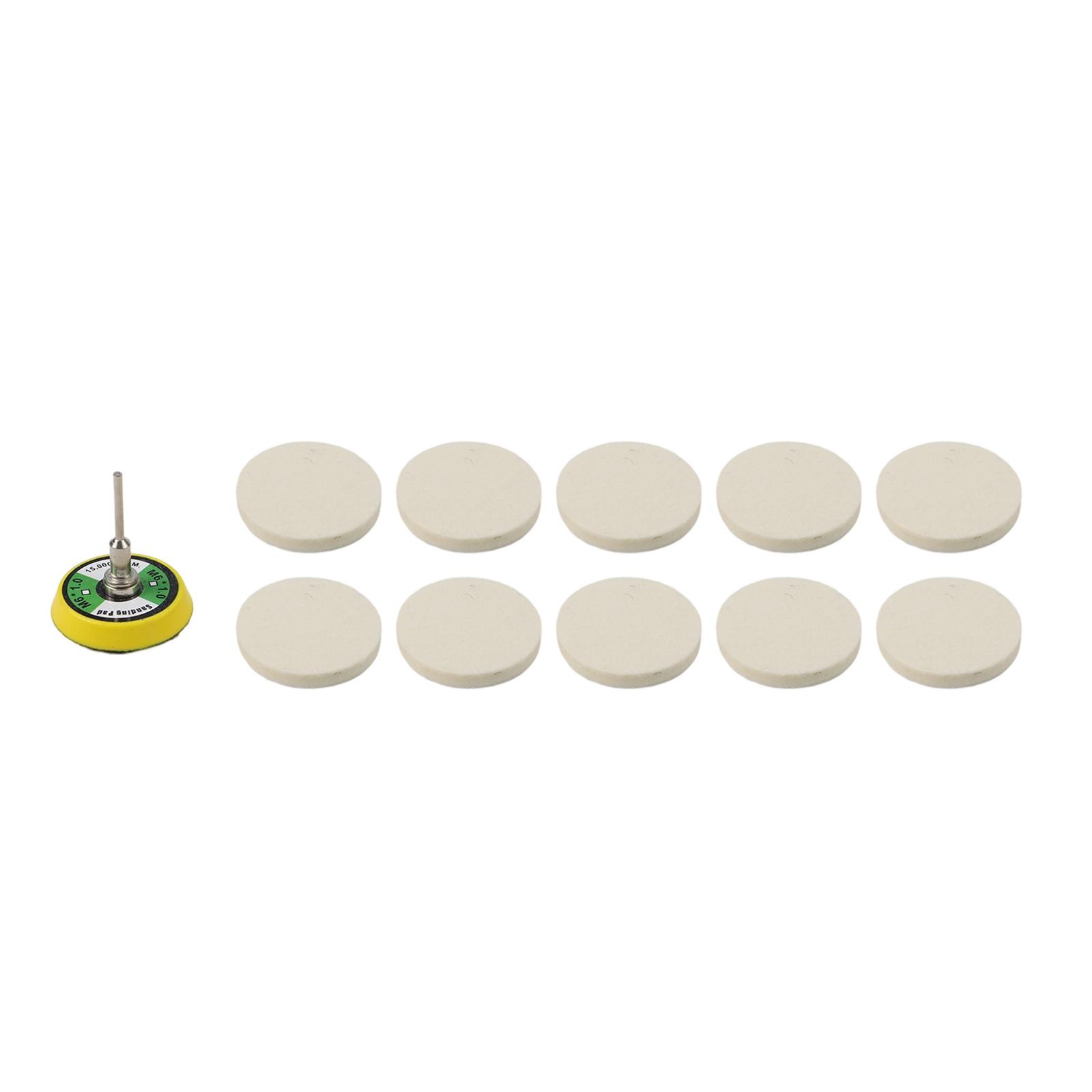 

50mm Wool Felt Buffing Pads 11 Piece Set with Mandrel for Grinding Polishing and Finishing Metal Glass Surfaces China Mainland