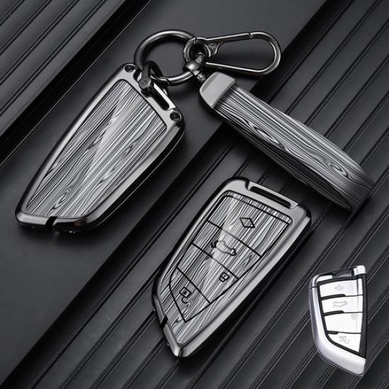 Aluminum Alloy Leather Car Key Case Cover For BMW 6 7 F15 X2 X3 X4 X5 X5M X6 X7