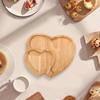 1PC Wood Double Heart Shape Snack Fruit Dry Fruit Plate Handmade Sushi Tea Tray Candy Dessert Tray Home Decor