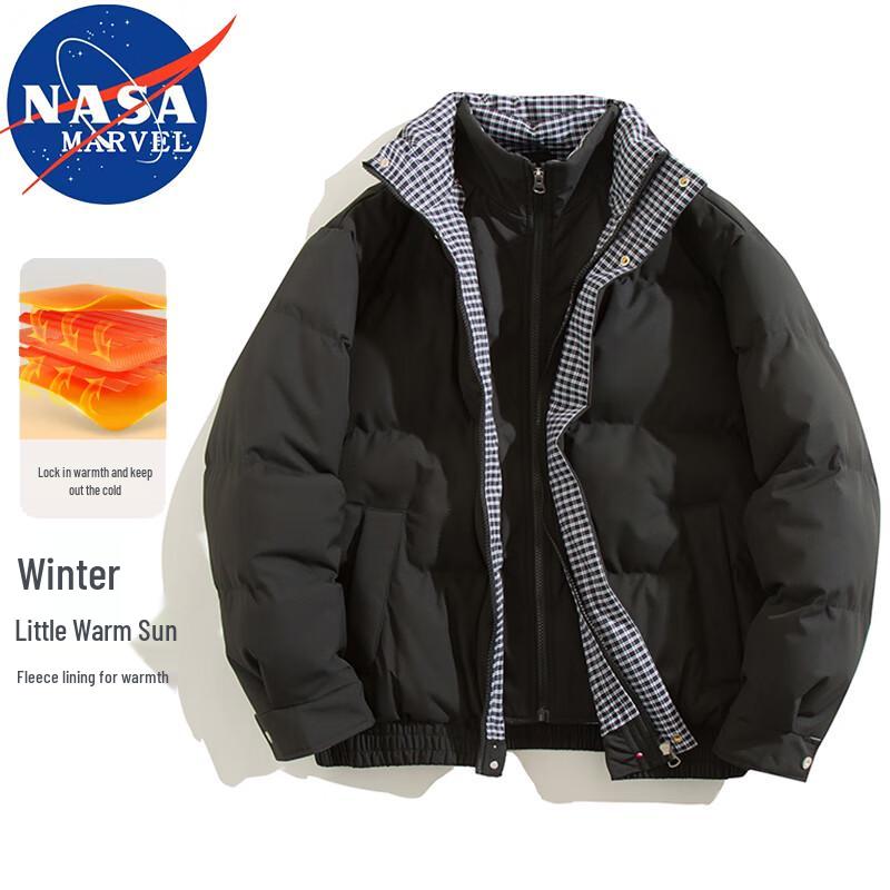 NASA MARVEL Herren Stehkragen Kunst-Zweiteiler Gepolsterte Jacke