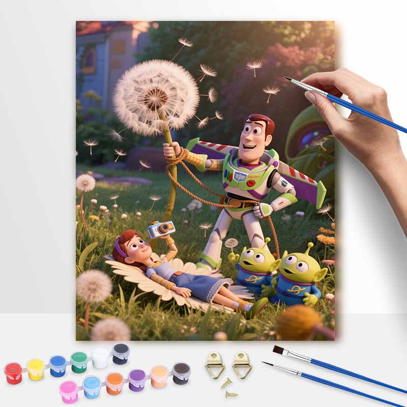 Disney Digital Oil Painting Art Kit Space Adventure Handmade Coloring Painting Home Decor