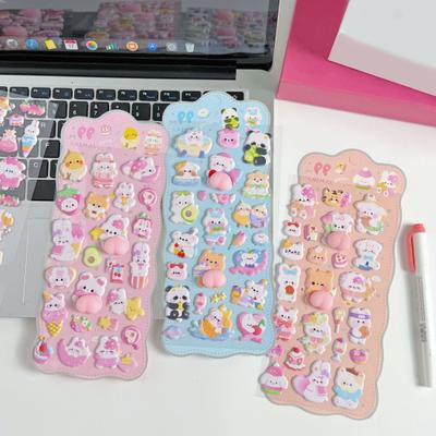 Cute 3D Puffy Stickers Kawaii 3D Bubble Foam Sticker Puff Squishy Bear Bunny Stickers for Phone Case Notebook Scrapbooks DIY Crafts