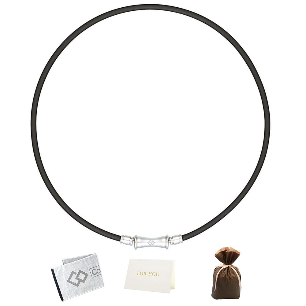 

Colantotte TAO Necklace RAFFI L 47cm Black/Silver with Face Towel, Gift Wrapping Bag, and Message Card