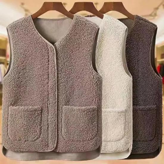 Sherpa Fleece Vest for Women Warm Sleeveless Jacket Cozy Zip Up Coat with Pockets Fall Winter Outerwear