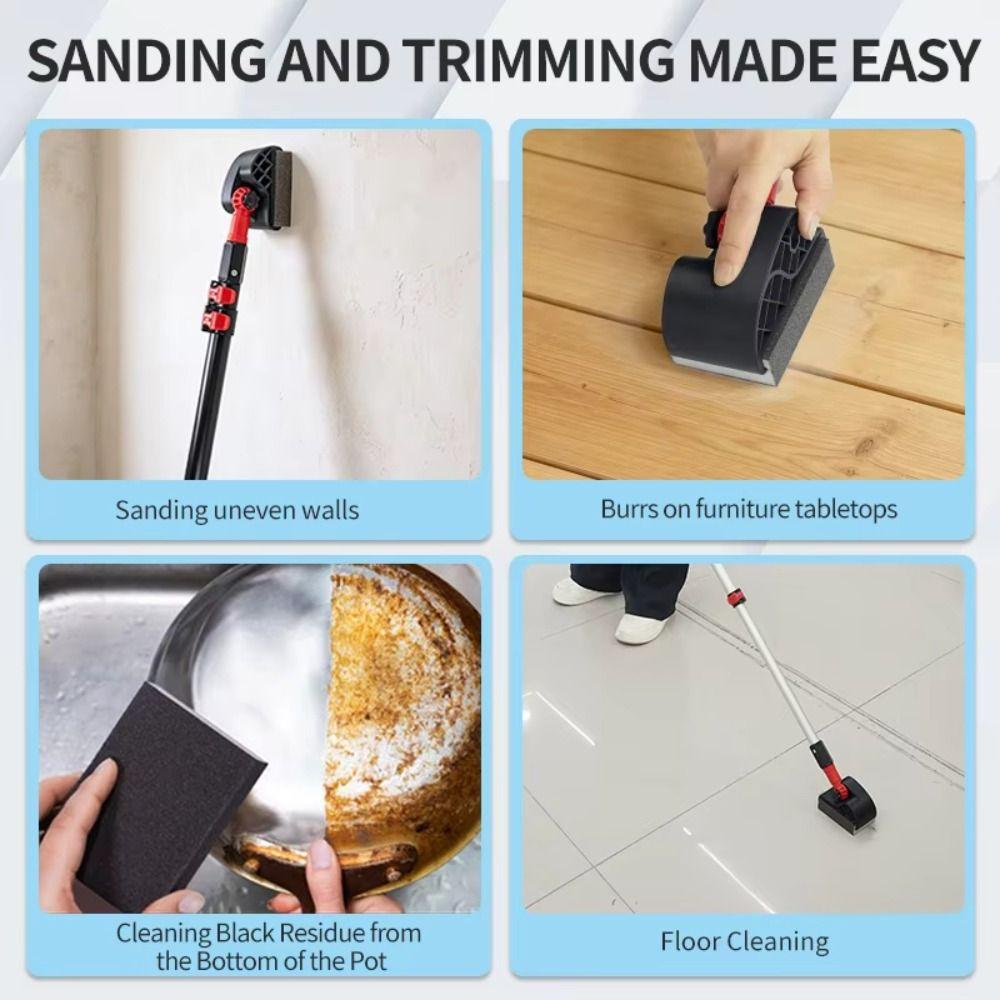 Aluminum Telescopic Pole Wall Sanding Frame Plaster Surface Polisher Putty Sanding