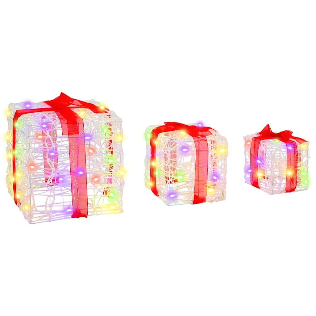 Gift Box with 60 LEDs 3 Pcs Multicolor 20 X 20 X 20 Cm Acrylic