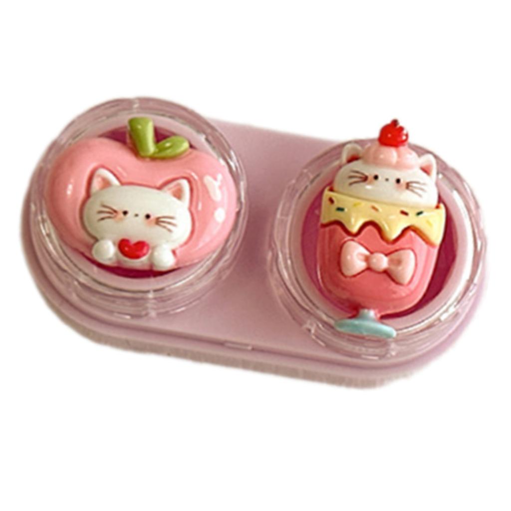 Contact Lenses Case and Removal Tool Compact Size Rubber Eye Lenses Inserter Easy Carry Applies Contacts Safely
