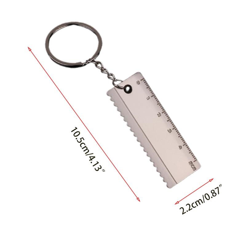 Portable Measuring EDC Tool Brass 5 Centimeters Scale Small Mini Ruler with for Key Ring Gift Fathers Day Birthday
