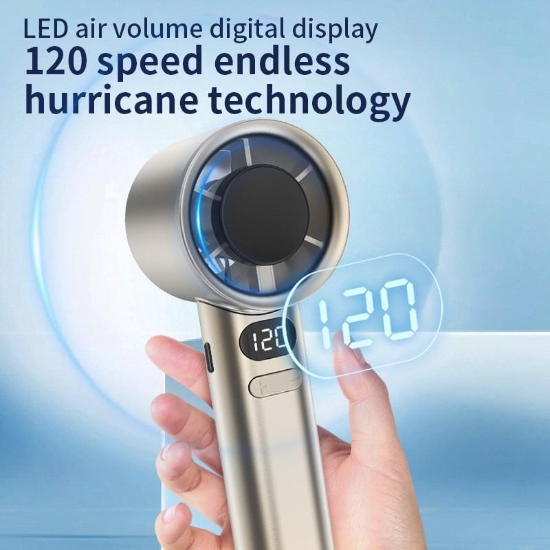 120 Speed 1800mAh 56 * 16cm Infinite Speed Regulation Turbo Fan Portable USB Handheld Small Fan Large Capacity Cooling Fan