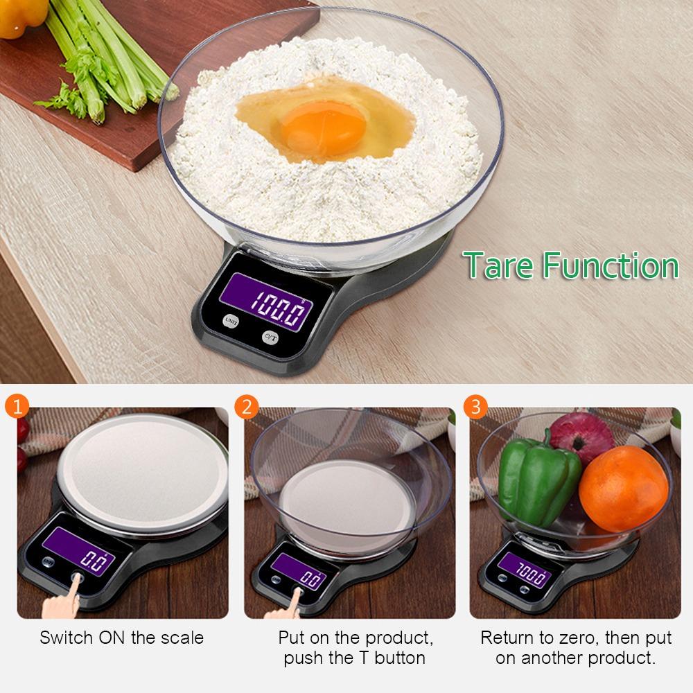 LCD Display Food Scale Black Digital Scale Durable Kitchen Scale Meal Prep