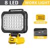 1/8 inch Cordless LED Work Light for DeWalt 18V Battery,  Jobsite Flood Lights, Portable Outdoor Flashlight Dual USB Charging