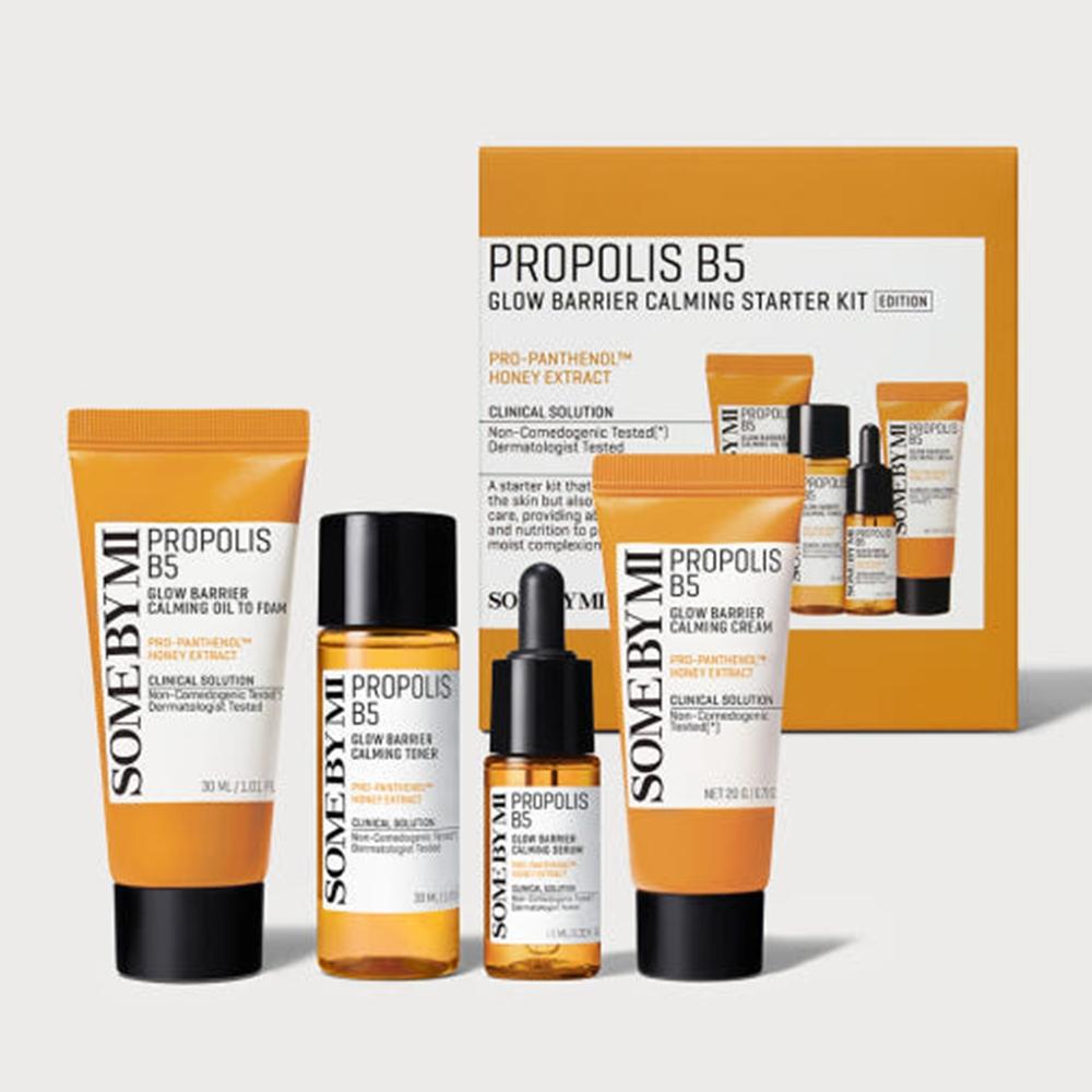 SOME BY MI Propolis B5 Glow Barrier Calming Starter Kit (Foam 30ml + Toner 30ml + Serum 10ml + Cream 20g)