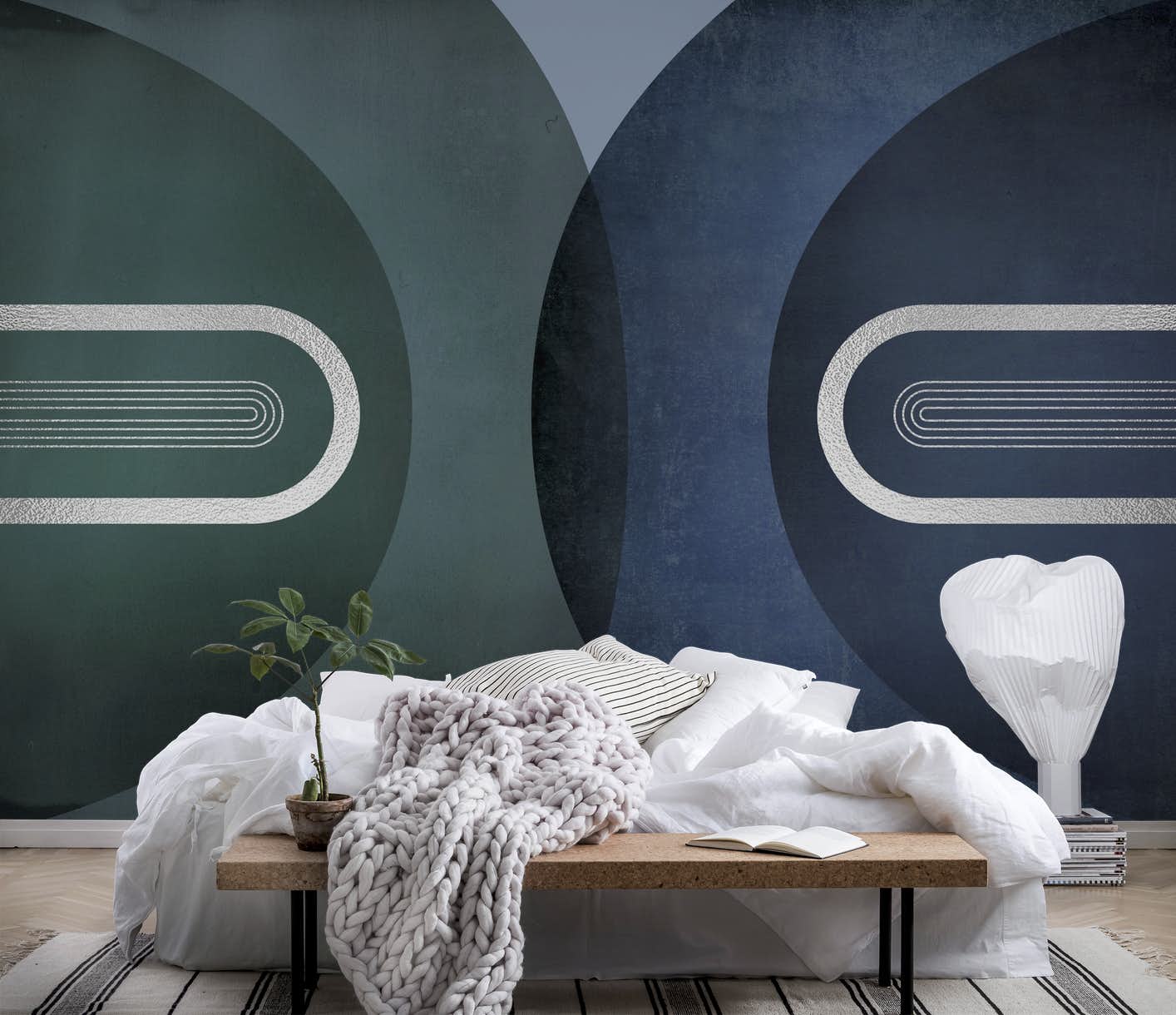 Гобелен с круглым узором и принтом в современном стиле — фото 9