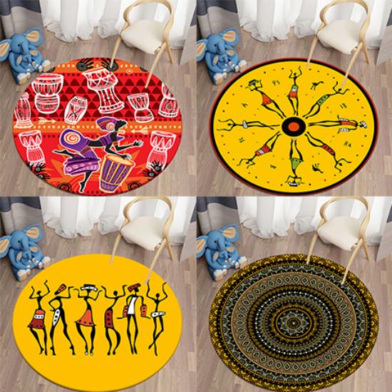 

3D мультяшный африканский тематический круглый ковер для гостиной, напольный коврик, полиэстер, украшение для детской комнаты, коврик с котом, ковер, домашний декор