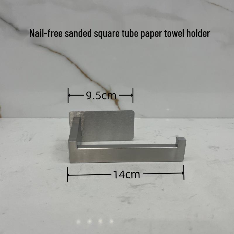 Stainless Steel No-Drill Wall-Mounted Towel and Toilet Paper Holder