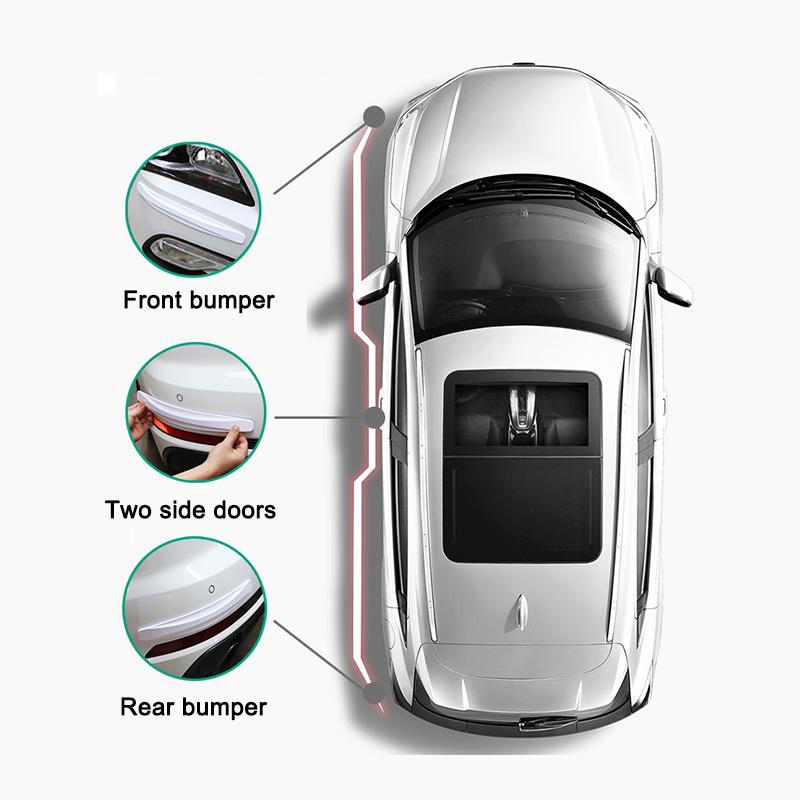 4pcs Car Bumper Protector Strip Universal Car Soft Rubber Front And Rear Corner Cover Guard Lip Strip Sticker