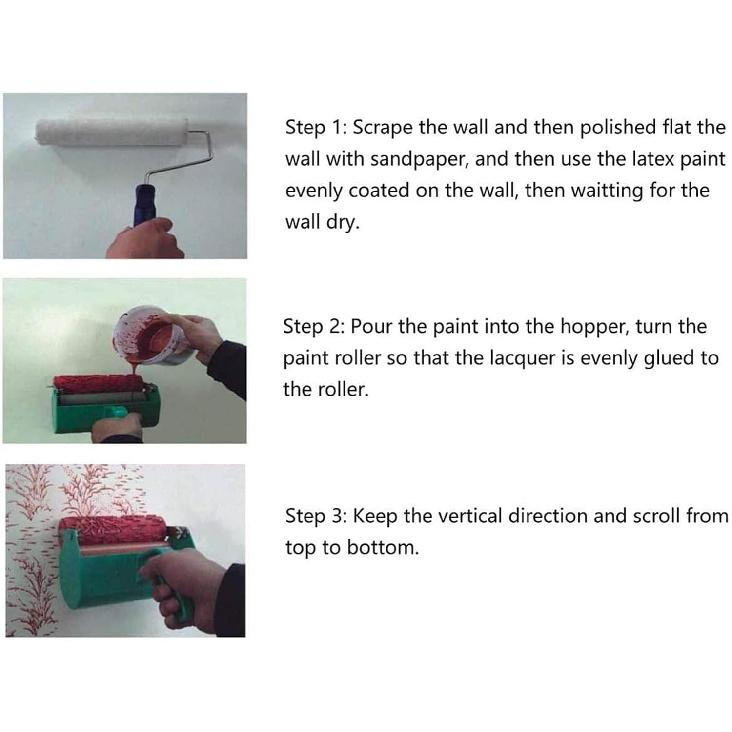 Yosoo 5in Rubber Pattern Paint Roller DIY Beautiful Patterns Art Texture Roller for Wall Ceiling Furniture Washable Reusable Blue (ZZ0077 Flower)