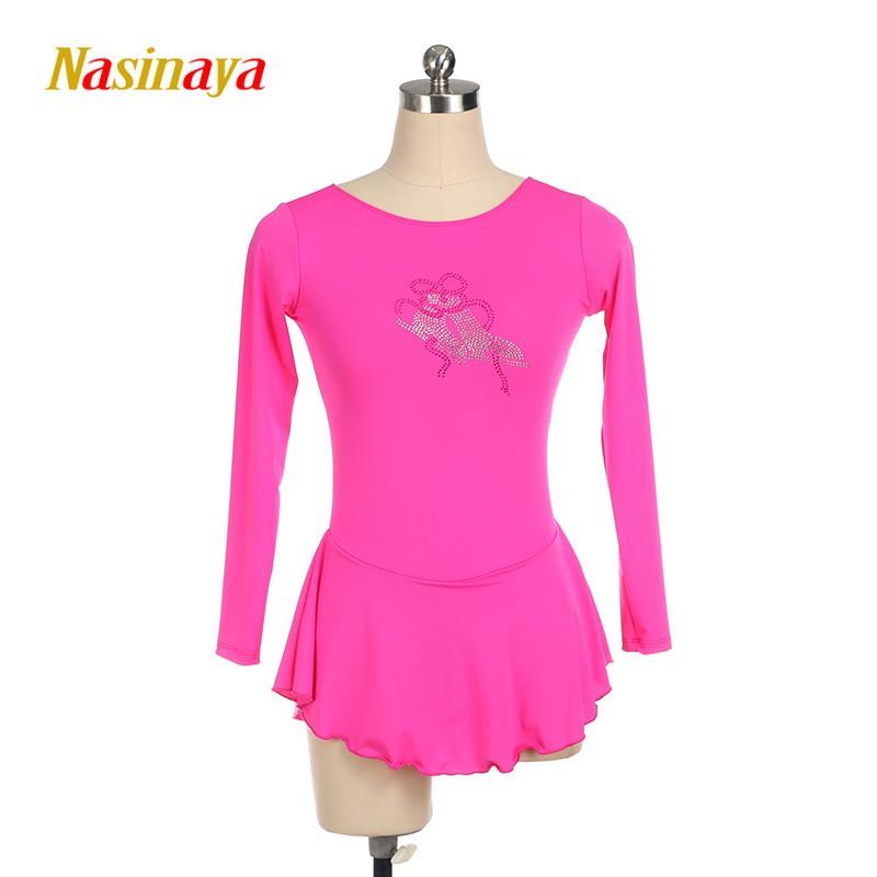 Girls Women Figure Skating Performance Dress Competition Costume Nylon Spandex Skirt Stage Outfit