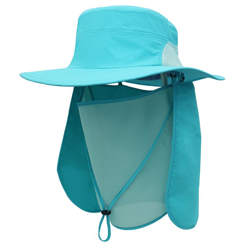Multifunctional Sun Hat Water Resistant Lightweight UPF50 Fisherman Hat with Neck Cloth Fishing Outdoor Activity Unisex Wide Brim Hat