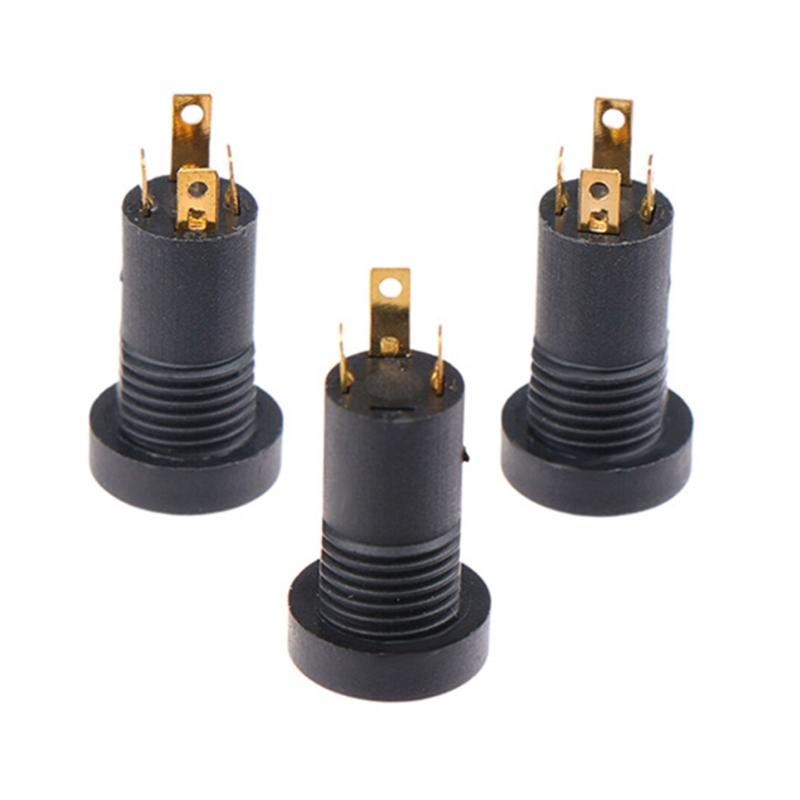 392A 3.5Mm Female Music Video Jacks Socket with Threaded Nut Design Flame Retardant Shell For Secure Installation 5Pcs