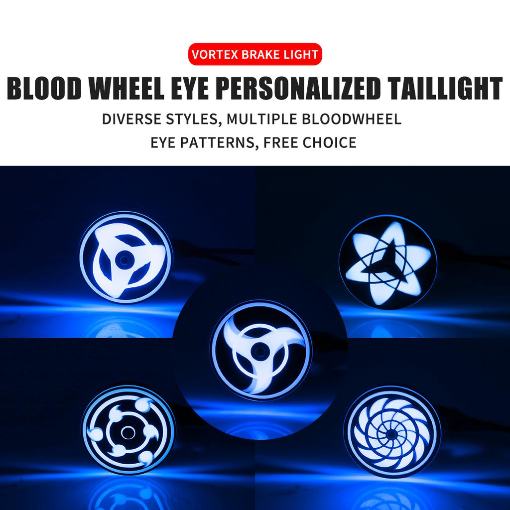 Motorcycle Brake Light Hokage Wheel Eyes Rotating Rainbow Flashing Tail Light Auxiliary Bulb Anime Thememodification Accessories