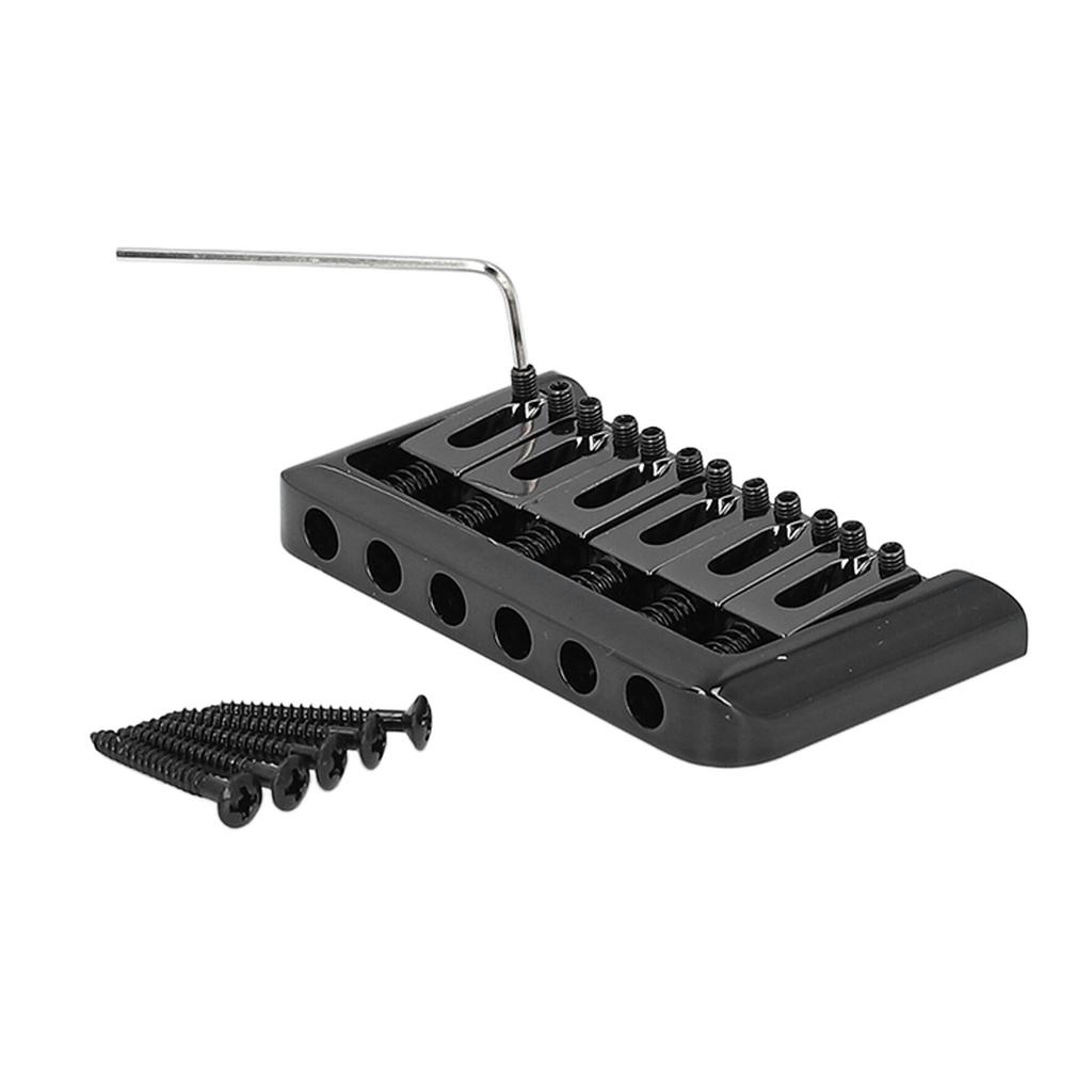 Electric Guitar Saddle Bridge Black Sturdy Durable Guitar Fixed Hardtail Saddle Bridge for Stratocas