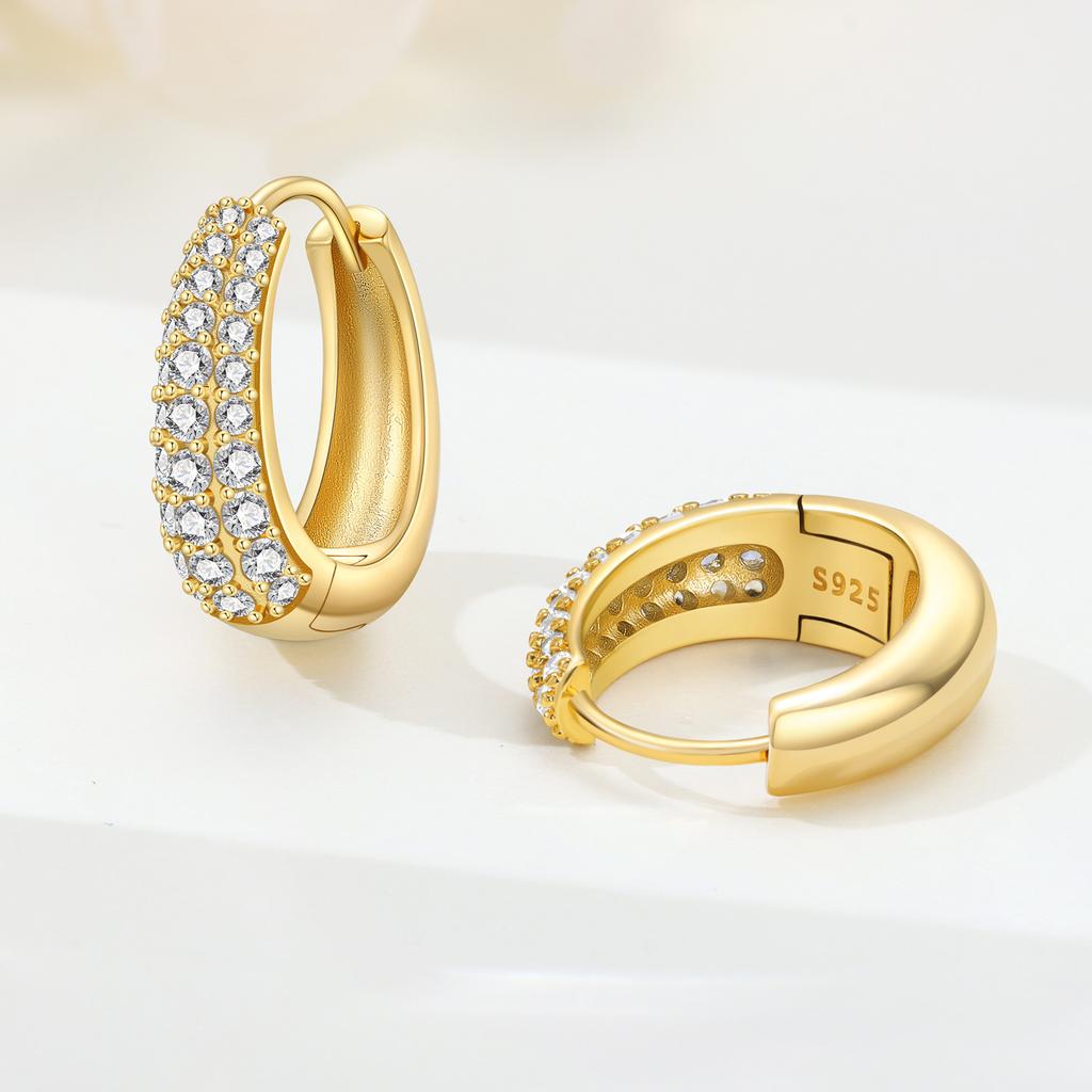 S925 Sterling Silver Golden Minimalist Foundation Earrings Hoop Earrings Women Jewelry Original Trendy Anniversary Gifts