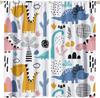 Kids Animal Curtains,Cartoon Forest Woodland Cute Jungle Bear Rabbit Deer Fox Print Window Treatments for Boys Girls Bedroom