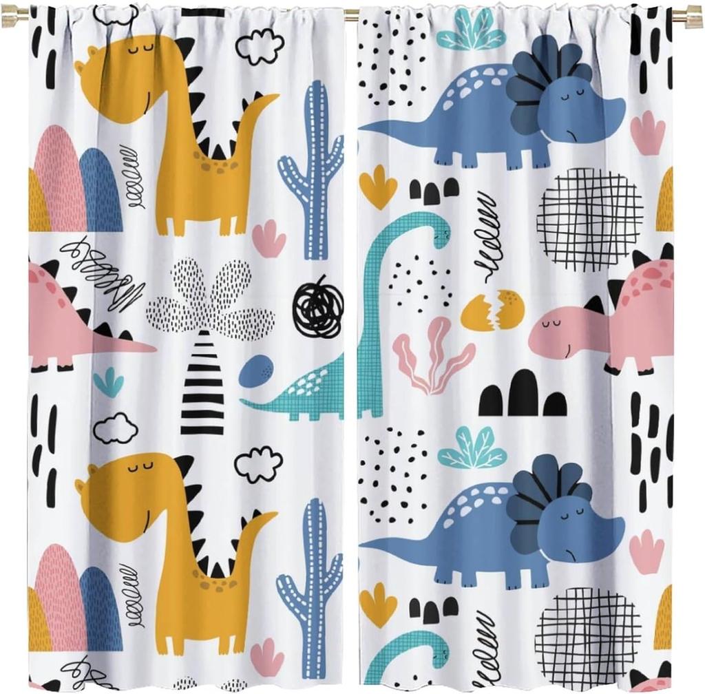 Kids Animal Curtains,Cartoon Forest Woodland Cute Jungle Bear Rabbit Deer Fox Print Window Treatments for Boys Girls Bedroom