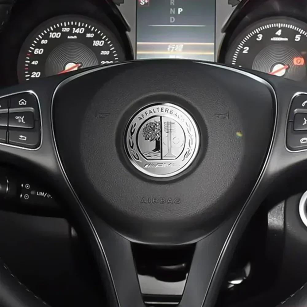 NFQ1   3D Aluminum Car One-touch Start Cover Ignition Device Button Decoration Sticker For Mercedes Benz AFFALTERBACH AMG Badge Emblem