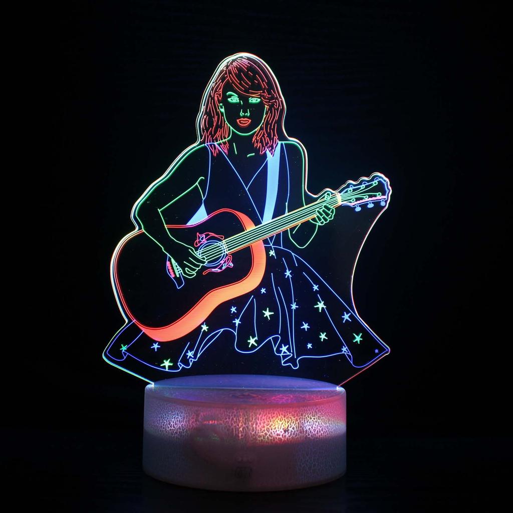Music Taylor Guitar Music Note Earphones Series Ambient Light Usb Colorful Rgb Night Light Small Desk Lamp