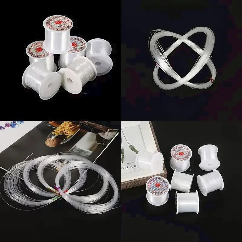 100M 0.2mm Elastische Schnur Kristallklarer Nylongarn für DIY Schmuckherstellung Halskette Armband Handwerk Perlenzubehör