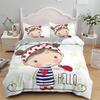 Cartoon Lovely Girls King Queen Duvet Cover Cute Little Girl Pattern Bedding Set Kids Pink Pretty 2/3pcs Polyester Quilt Cover