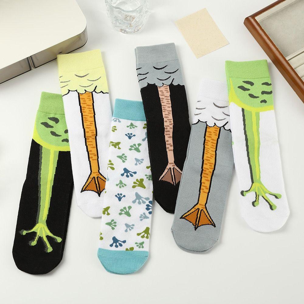 5 Paar Cartoon Lustige Froschsocken Druck Zehe Kuh lustig Kurze Socken Hühnerpfoten Socken Cosplay Requisiten