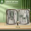 9Pcs Manicure Sets Pedicure Kits Stainless Steel Nail Clipper Personal Care Tools with PU Leather Case