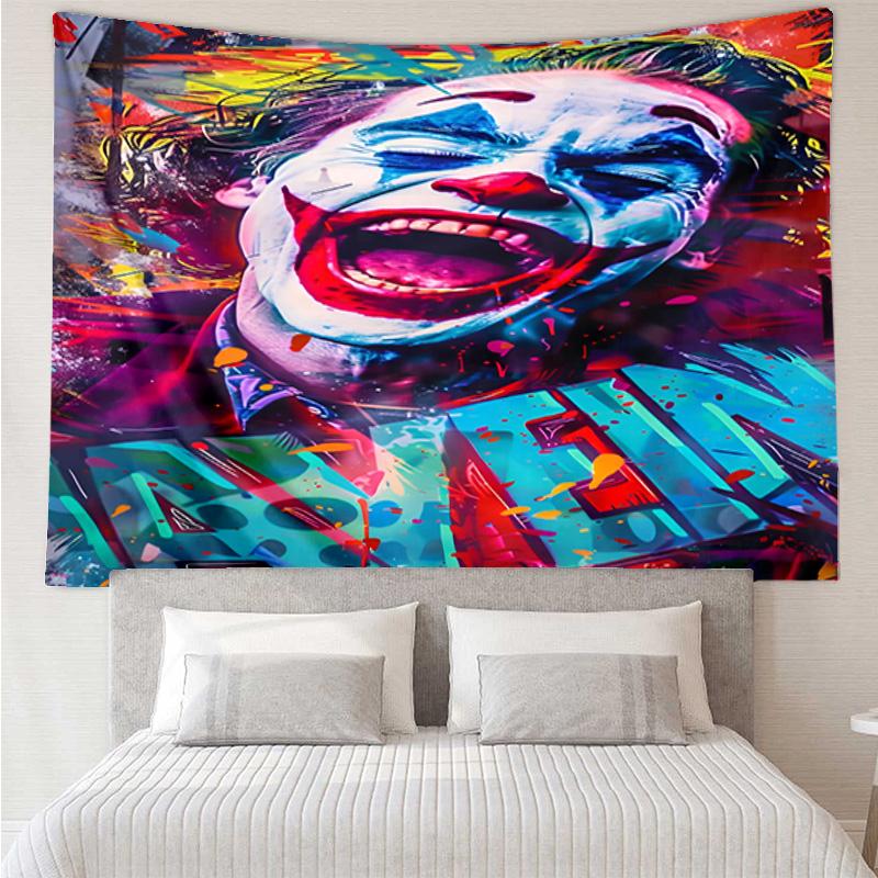 clown's Dark Portrait Tapestry, Unique Design Tapestry, Wall Decor for Bedroom,Livingroom, Playroom,Heartwarming Fan Holiday Gifts