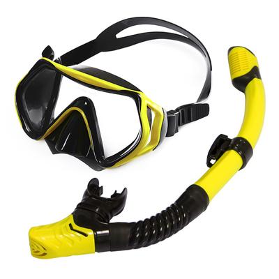 Dykglasögon med stor ram för vuxna snorkel snorkelset högupplöst härdat glas flytande silikon mask glasögonutrustning